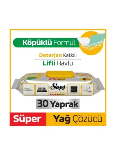 Sleepy Easy Clean Süper Yağ Çözücü Havlu 30 Yaprak