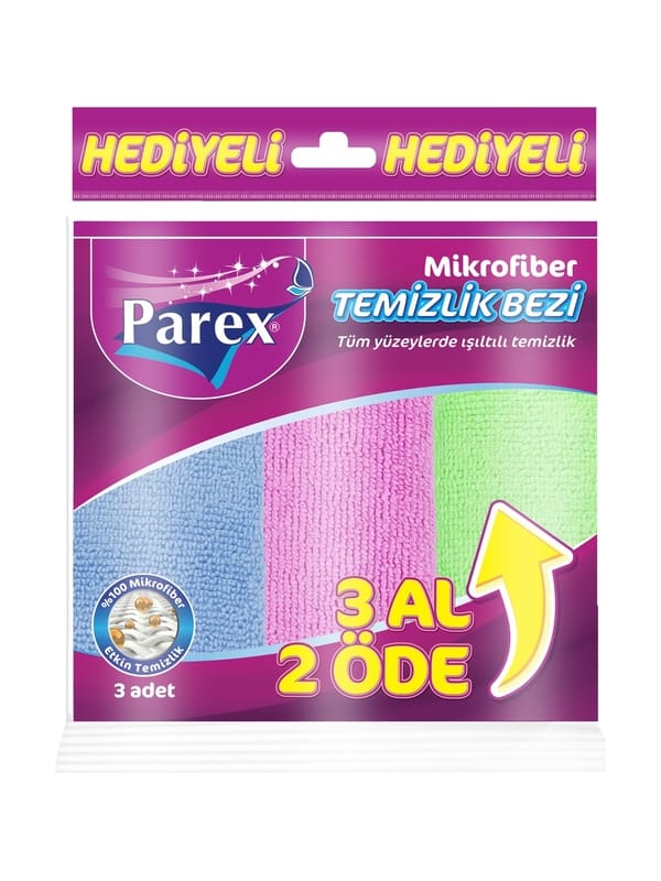 Parex Mikrofiber Temizlik Bezi 3’lü İhtiyaçlarını uygun fiyatla karşıla Parex Mikrofiber Temizlik Bezi 3'lü