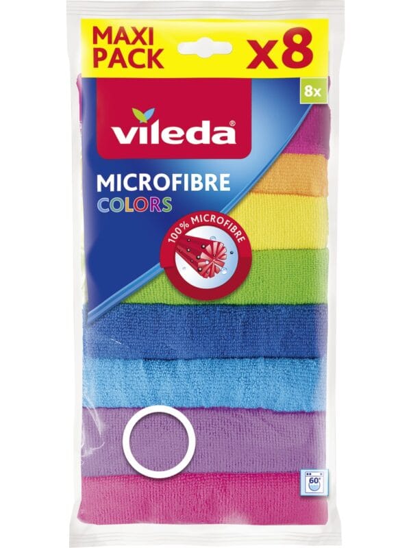 Vileda Mikrofiber Colors Temizlik Bezi 8'li Paket