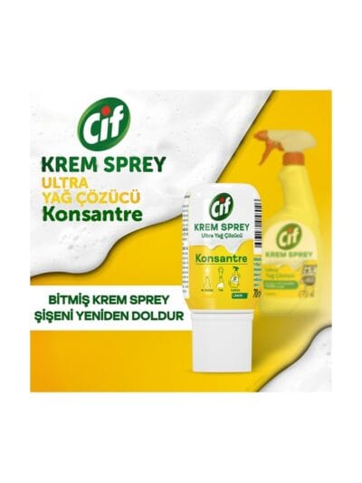 Cif Krem Sprey Konsantre Ultra Yağ Çözücü Limon 70 ml