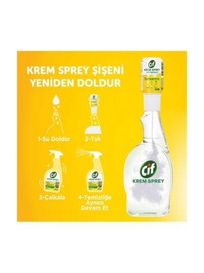 Cif Krem Sprey Konsantre Ultra Yağ Çözücü Limon 70 ml