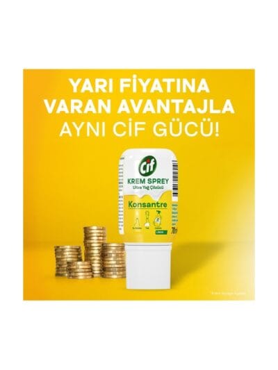 Cif Krem Sprey Konsantre Ultra Yağ Çözücü Limon 70 ml
