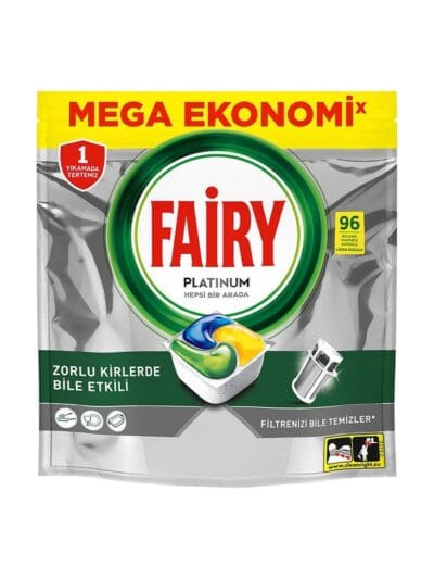 Fairy Platinum Bulaşık Makinesi Kapsülü 96 Yıkama Limon Kokulu