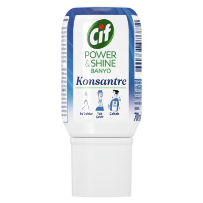 Cif Power & Shine Konsantre Banyo Yüzey Temizleyici Sabun ve Kireç Leke Çıkarıcı 70 ml