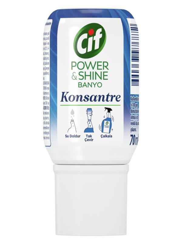 Cif Power & Shine Konsantre Banyo Yüzey Temizleyici Sabun ve Kireç Leke Çıkarıcı 70 ml