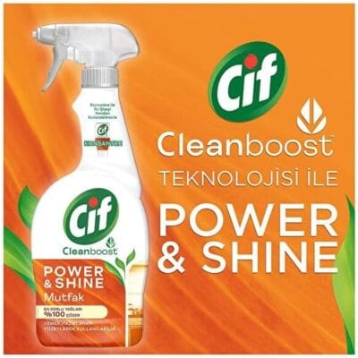 Cif Power & Shine Sprey Mutfak Yağ Çözücü 750 ml + Cif Power & Shine Konsantre Mutfak 70 ml