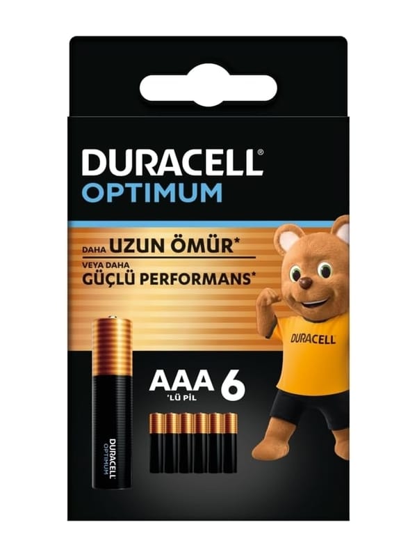 Duracell Optimum AAA İnce Kalem Pil (6’lı Paket)