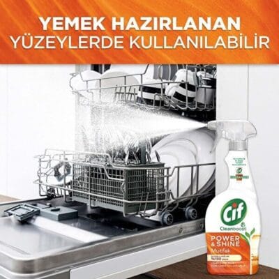 Cif Power & Shine Sprey Mutfak Yağ Çözücü 750 ml + Cif Power & Shine Konsantre Mutfak 70 ml
