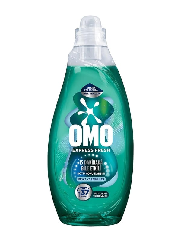 OMO Express Fresh Kötü Koku Karşıtı Beyaz ve Renkliler Sıvı Çamaşır Deterjanı, 1480 ml