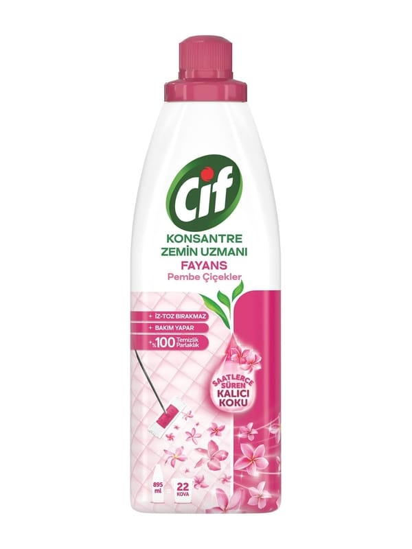 Cif Pembe Çiçekler Konsantre Zemin Uzmanı Fayans Temizleyicisi 22 Kova 895 mL