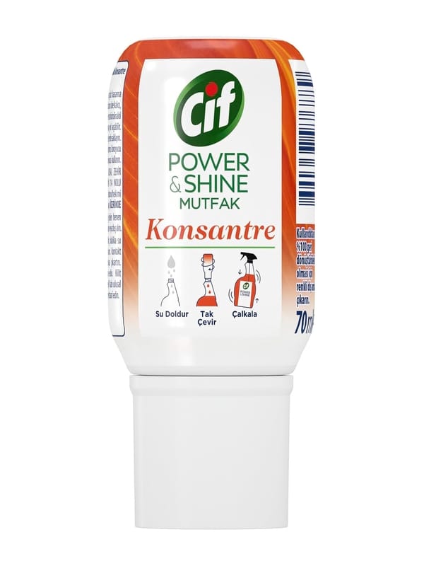 Cif Power & Shine Konsantre Mutfak Yüzey Temizleyici Leke Çıkarıcı Yağ Çözücü 70 ml