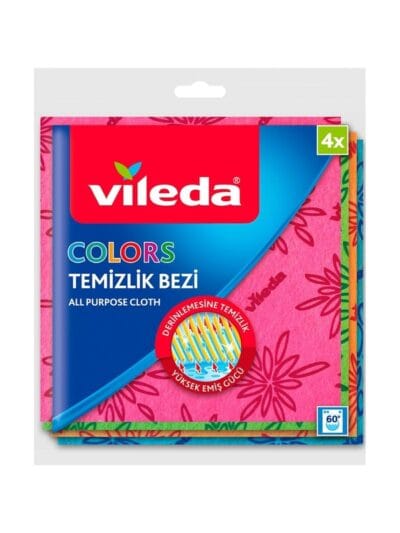 vileda 4'lü Colors Renkli Mutfak Bezi