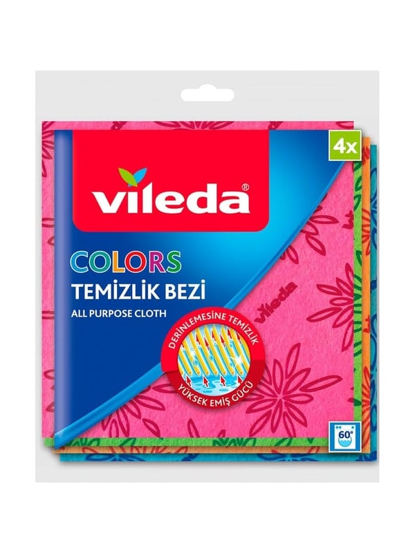 vileda 4’lü Colors Renkli Mutfak Bezi İhtiyaçlarını uygun fiyatla karşıla vileda 4'lü Colors Renkli Mutfak Bezi