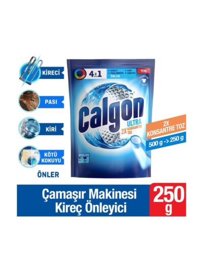 Calgon Power Kir, Pas, Kireç ve Koku Önleyici 4'ü 1 Arada Ultra Konsantre Toz 250 g