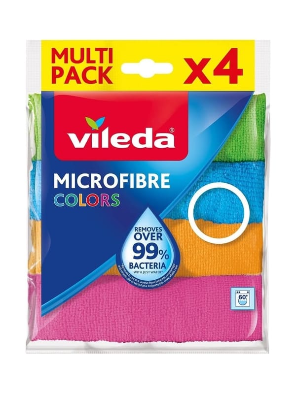 Vileda 151502 Colors Mikrofiber Bez 4’lü Paket, 30×30 İhtiyaçlarını uygun fiyatla karşıla Vileda 151502 Colors Mikrofiber Bez 4'lü Paket, 30x30