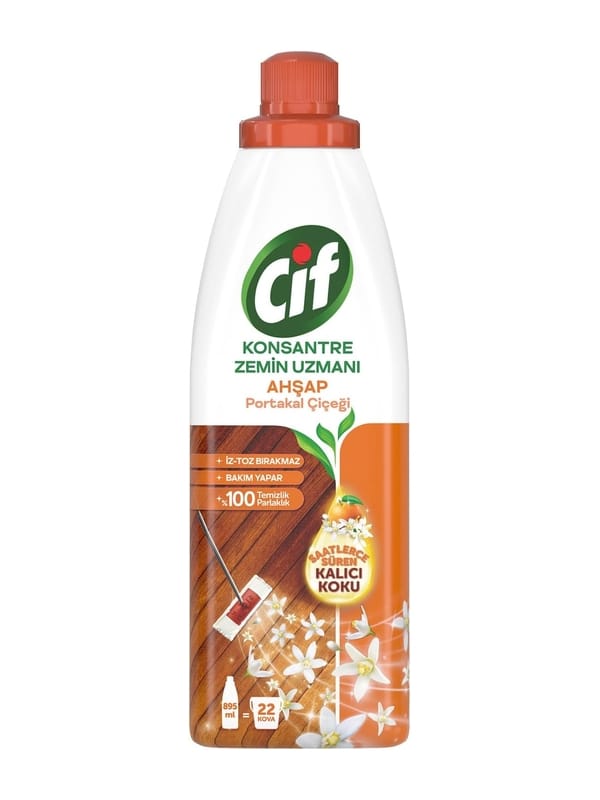 Cif Konsantre Zemin Uzmanı Ahşap ve Laminant Parke için Yüzey Temizleyici Portakal Çiçeği 895ml
