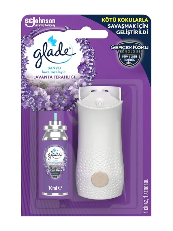 Glade Banyo Lavanta Ferahlığı Hava Tazeleyici 10 mL & Otomatik Sprey Cihazı İhtiyaçlarını uygun fiyatla karşıla Glade Banyo Lavanta Ferahlığı Hava Tazeleyici 10 mL & Otomatik Sprey Cihazı