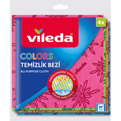vileda 4'lü Colors Renkli Mutfak Bezi