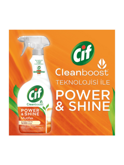 Cif Power Shine Cleanboost Mutfak İçin Temizleyici ve Yağ Çözücü 750 ML