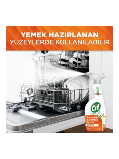 Cif Power Shine Cleanboost Mutfak İçin Temizleyici ve Yağ Çözücü 750 ML