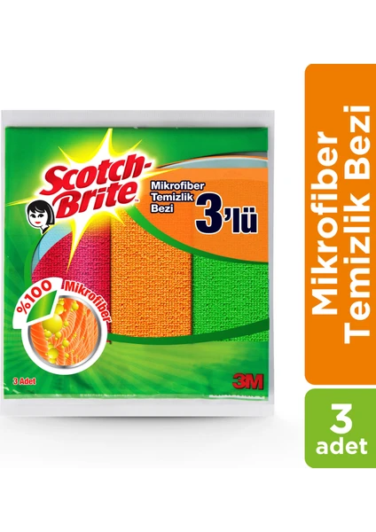 Scotch Brite Mikrofiber Bez 3’lü İhtiyaçlarını uygun fiyatla karşıla Scotch Brite Mikrofiber Bez 3'lü
