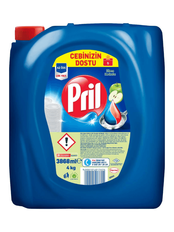Pril Elma Kokulu Sıvı Bulaşık Deterjanı 4 KG